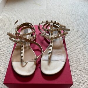 Valentino Rockstud Sandals 10 40 Ivory